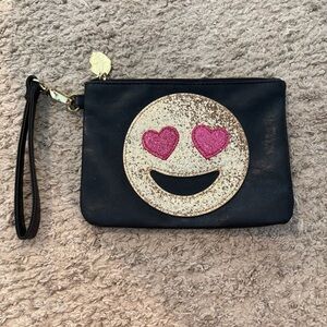 Betsy Johnson Love Emoji Wristlet Clutch